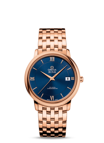 Omega De Ville Prestige Co-Axial 36.8 Red Gold / Blue / Bracelet